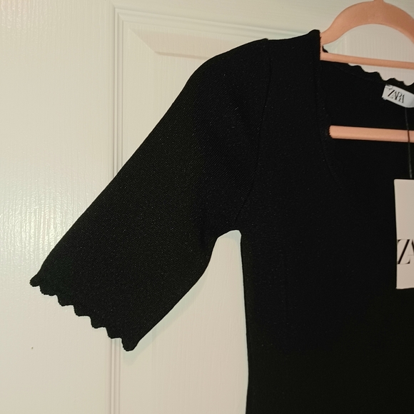 ZARA POLYAMIDE SWEATER HALF SLEEVE SHORT CURVY BOD - Picture 6 of 7